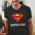 DC Comics Superman Father's Day Super Dad Logo Men's V-Neck T-Shirt