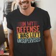 In My Defense i Was Left Unsupervised Introvert Men's V-Neck T-Shirt In My Defense i Was Left Unsupervised Introvert Men's V-Neck T-Shirt