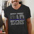 Deputy Sheriff Dad Much Cooler Fathers Day Thin Blue Line Men's V-Neck T-Shirt