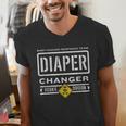 Diaper Changer Duty Expecting Baby New Dad Mom Men's V-Neck T-Shirt