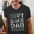 Dirt Bike DAD Bike Motocross Enduro US Flag Shirt T-Shirt Men's V-Neck T-Shirt