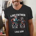 Dirt Bike Family Father Son Motocross Off-Road MX Dad Boys Men's V-Neck T-Shirt