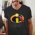 Disney And Pixar's The Incredibles Mr Incredible Dad Family Men's V-Neck T-Shirt Disney And Pixar's The Incredibles Mr Incredible Dad Family Men's V-Neck T-Shirt