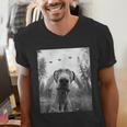 Dog Mom Dad Alien Selfie Weimaraner UFO For Men Women Men's V-Neck T-Shirt