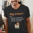 Dog-Trovert Shih Tzu Humor Definition Introvert Men's V-Neck T-Shirt