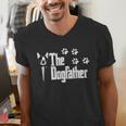 The Dogfather Boston Terrier Dog Dad Tshirt Idea Men's V-Neck T-Shirt