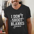 I Don't Shoot Blanks Dad Promoted To Daddy 2024 Father's Day Men's V-Neck T-Shirt
