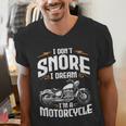 I Don't Snore I Dream I'm A Motorcycle Biker Dad Men's V-Neck T-Shirt