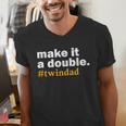 Make It a Double Twin Parent New Dad Men's V-Neck T-Shirt
