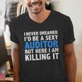 Never Dreamed I'd Be a Sexy Auditor Graduation Men's V-Neck T-Shirt