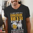 Drink Beer & Hang With My Frenchie French Bulldog Dad For Men Women Men's V-Neck T-Shirt