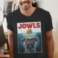 Drooling Boxer Jowls Fawn Dog Mom Dog Dad Burger Men's V-Neck T-Shirt