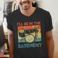 Drumming Basement Drum Set Drummer Rock Dad Grandpa Men's V-Neck T-Shirt