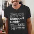 Dumbbell Daddy And Dad Gym Workout Father Men's V-Neck T-Shirt
