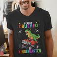 I Easily Crushed Kindergarten Graduation 2022 Truck Dinosaur Men's V-Neck T-Shirt