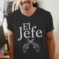 El Jefe Shirt The Boss Mexican Guns Dad For Men Men's V-Neck T-Shirt