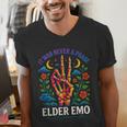 Elder Emo Nostalgia Skeleton Hand Men's V-Neck T-Shirt Elder Emo Nostalgia Skeleton Hand Men's V-Neck T-Shirt