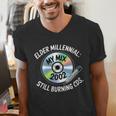Elder Millennials Embracing 90s CDs Nostalgia Vibes Men's V-Neck T-Shirt