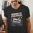 Elder Millennials Embracing 90s Rewind Nostalgia Vibes Men's V-Neck T-Shirt