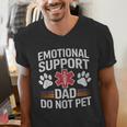 Emotional Support Dad Do Not Pet Caring Father's Day Men's V-Neck T-Shirt