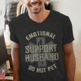 Emotional Support Husband Do Not Pet Dad For Men Men's V-Neck T-Shirt