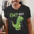 EMT Rex Paramedic Graduation Firefighter Men's V-Neck T-Shirt