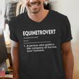 Equinetrovert Definition Equestrian Introvert Horse Lover Men's V-Neck T-Shirt Equinetrovert Definition Equestrian Introvert Horse Lover Men's V-Neck T-Shirt