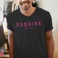 Esquire Est 2025 Women Lawyer Attorney Law School Graduation Men's V-Neck T-Shirt