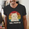 Ew People Introvert Cat Lover Crazy Colorful Cat Lady Men's V-Neck T-Shirt Ew People Introvert Cat Lover Crazy Colorful Cat Lady Men's V-Neck T-Shirt