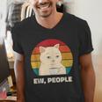 Ew People Introvert Cat Lover Crazy Colorful Cat Lady Men's V-Neck T-Shirt