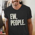 EW People Introvert Sarcastic Graphic Style Men's V-Neck T-Shirt EW People Introvert Sarcastic Graphic Style Men's V-Neck T-Shirt