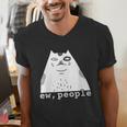 Ew People Introvert Sayings Sarcastic Cat Quote Men's V-Neck T-Shirt Ew People Introvert Sayings Sarcastic Cat Quote Men's V-Neck T-Shirt