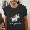 Ew People Unicorn Lover Introvert Rainbow Unicorn Men's V-Neck T-Shirt
