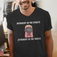 Extroverted Introvert In The Streets Extrovert In The Tweets Men's V-Neck T-Shirt Extroverted Introvert In The Streets Extrovert In The Tweets Men's V-Neck T-Shirt