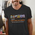 Fa-Thor Like Dad Just Way Mightier Hero Fathers Day Men's V-Neck T-Shirt