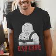 Family Guy Peter Stewie Dad Life Distressed Big Chest Logo Men's V-Neck T-Shirt