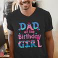 Family Party Decorations Dad Of The Birthday Girl T-Shirt Men's V-Neck T-Shirt