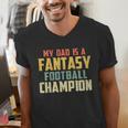 Fantasy Football Dad Champion Vintage Draft Party Men's V-Neck T-Shirt