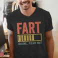 Fart Loading Please Wait Shirt Men Dad Joke Fathers Day Men's V-Neck T-Shirt