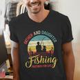 Father Daughter Fishing Partner For Life Retro Matching Dad Men's V-Neck T-Shirt