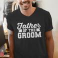 Father Of The Groom Dad Wedding Bachelor Party Distressed Men's V-Neck T-Shirt
