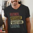 Father Husband Pakistani Legend Pakistan Dad Father's Day Men's V-Neck T-Shirt Father Husband Pakistani Legend Pakistan Dad Father's Day Men's V-Neck T-Shirt
