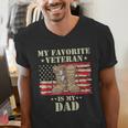 Father Veterans Day My Favorite Veteran Is My Dad Proud Kids Men's V-Neck T-Shirt