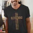 Father's Day For Dad Husband Blessed Dad Christian Men's V-Neck T-Shirt