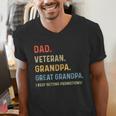 Fathers Day Dad Veteran Grandpa Great Grandpa Men's V-Neck T-Shirt