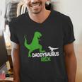 Father's Day Idea Daddysaurus Rex T-Shirt Men's V-Neck T-Shirt