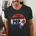 Fathers Day Shirt Cool Dad Bombest Pop Retro 80s Dad Men's V-Neck T-Shirt