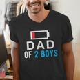 Father's Day Tee Dad Of 2 Boys Man Idea Men's V-Neck T-Shirt