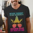 Fathers Day I Wear A Unicorn Shirt Dadacorn Men's V-Neck T-Shirt