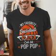 My Favorite Basketball Player Calls Me Pop Pop Funny Dad Men's V-Neck T-Shirt My Favorite Basketball Player Calls Me Pop Pop Funny Dad Men's V-Neck T-Shirt
